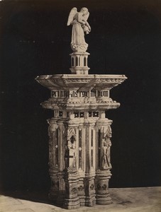 Italy Florence Cathedral Duomo Baptismal Font Old Photo Brogi 1880