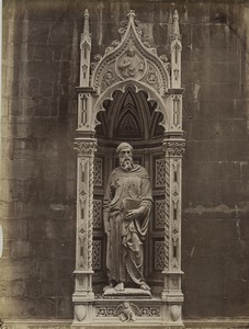 Italy Florence Orsanmichele Church Donatello's Saint Mark Old Photo Brogi 1880