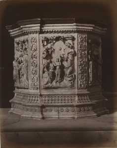 Italy Florence Baptistery Battistero Baptismal Font Pisano Old Photo Brogi 1880