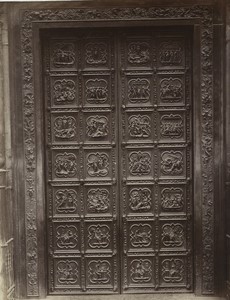 Italy Florence Baptistery Battistero Ghiberti Door Old Photo Brogi 1880
