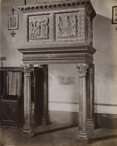 Italy Florence San Leonardo in Arcetri Church Pulpit Old Photo Brogi 1880