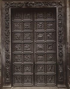 Italie Florence Battistero Baptistère Porte Andrea Pisano Ancienne Photo Brogi 1880