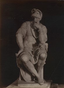 Italie Florence Sagrestia nuova di San Lorenzo Laurent de Médicis Michelangelo Ancienne Photo Brogi 1880