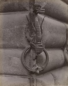 Italy Florence Palazzo Strozzi Palace Portafiaccola stand Old Photo Brogi 1880