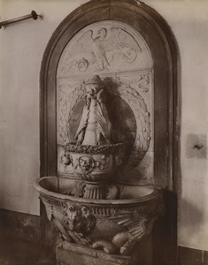 Italy Florence Sagrestia di San Lorenzo Marble Washbasin Old Photo Brogi 1880