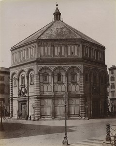 Italy Florence Baptistery Battistero di San Giovanni Old Photo Brogi 1880