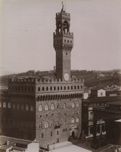 Italy Florence Palazzo Vecchio Arnolfo di Cambio Old Photo Brogi 1880