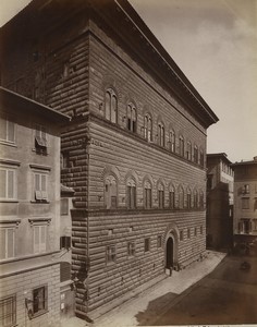 Italy Florence Piazza delle Cipolle Strozzi Palace Majano Old Photo Brogi 1880