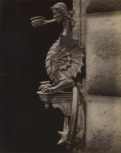 Italy Florence Palazzo Strozzi Palace Portafiaccola stand Old Photo Alinari 1880