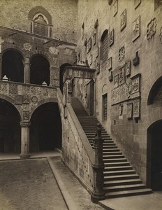 Italy Florence Palazzo del Podesta Bargello Museum Courtyard Photo Alinari 1880