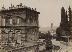Italy Florence Palazzo Vecchio view from Palazzo Pitti Old Photo Alinari 1880