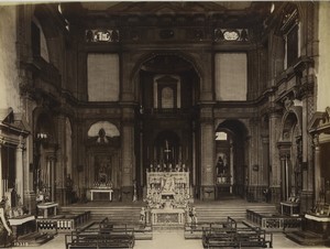 Italy Florence Santo Stefano al Ponte church interior Old Photo Alinari 1880