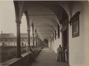 Italie Florence Chartreuse de Galluzzo Certosa Cloitre et Moines Ancienne Photo Alinari 1880 #2