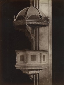 Italy Lucca Cathedral San Martino Pulpit Old Photo Alinari 1880