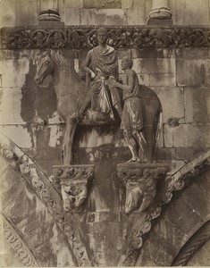 Italy Lucca Cathedral San Martino Façade Detail Old Photo Alinari 1880