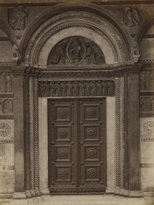 Italy Lucca Cathedral San Martino Main door Old Photo Alinari 1880