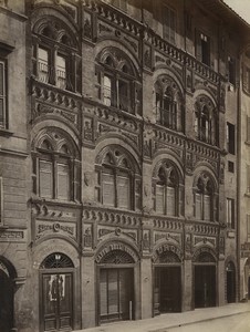 Italy Pisa Palazzo Agostini Palace Old Photo Alinari 1880