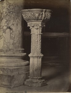 Italy Pisa Cathedral Duomo Stoup Holy Water Font Old Photo Van Lint 1880