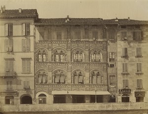 Italy Pisa Palazzo Agostini dell'Ussero Rosso Old Photo Van Lint 1880