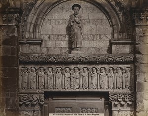 Italie Pistoia Porte de l'Eglise San Pier Maggiore Architrave Ancienne Photo Brogi 1880