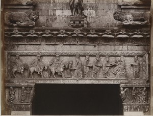 Italie Pistoia Eglise Sant'Andrea detail Gruamonte Ancienne Photo Brogi 1880