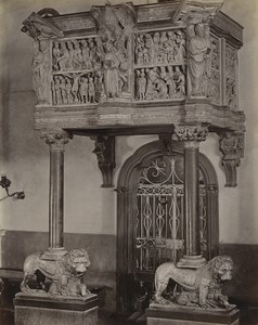 Italie Pistoia Eglise San Giovanni Fuorcivitas Chaire Ancienne Photo Brogi 1880