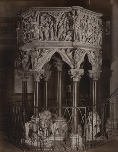 Italy Pistoia Sant'Andrea Church Pisano Pulpit Old Photo Brogi 1880