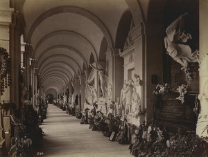 Italy Genoa Cemetery of Staglieno Camposanto gallery Old Photo Noack 1880