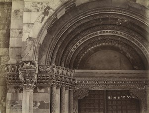Italy Genoa Genova San Lorenzo Cathedral side door detail Old Photo Lupi 1880