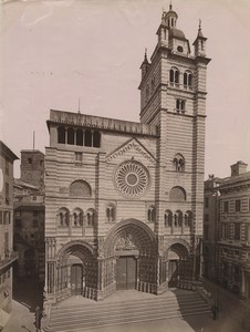 Italy Genoa Genova San Lorenzo Cathedral Duomo Old Photo Noack 1880
