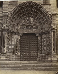 Italy Genoa Genova San Lorenzo Cathedral Duomo Door Old Photo Lupi 1880