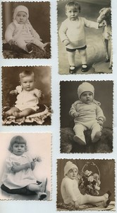 5 Snapshot photos Babies Polish Immigration in Northern France 1925 - 1940