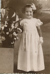 7 photos Children Girls Communion Polish Immigration Northern France 1925 - 1940