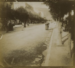 France Puy de Dôme La Bourboule? Tree lined Street Old Snapshot Photo 1902
