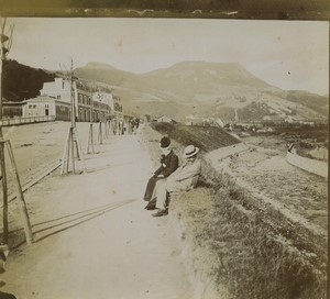 France Puy de Dôme La Bourboule? Une rue riviere Ancienne Photo amateur 1902