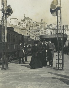 Italy Genova Genoa Railway Station Train Loudspeakers Old Snapshot Photo 1905