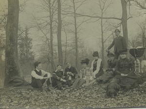 France Fontainebleau? Forest Family Walk Old Snapshot Photo 1900 #1