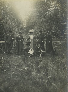 France Fontainebleau? Forest Family Walk Old Snapshot Photo 1900 #2