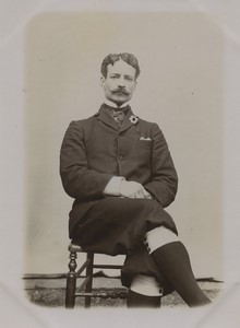 France Portrait Homme Serieux Belle Moustache Ancienne Photo amateur 1912 #2