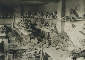 France Paris WWI Sculptor Barbedienne Workshop Bombed rue Lancry? Old Photo 1918