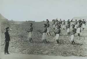 France WWI Fiji Contingent of the British Army Soldiers Bayonet Old Photo 1914