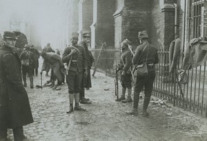 Belgique Furnes Soldats Tirailleurs Senegalais devant l'eglise WWI Ancienne Photo Meurisse 1914-1918