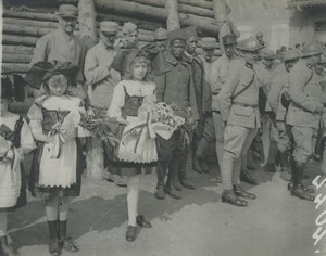 France Alsace Dannemarie WWI Franco Senegalese Festivity Old Photo 1910's