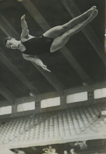London Wembley French Diving Champion H. André WWI Old Photo 1938