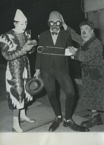 France Clowns Fratellini & Michel Rousseau Cycling Champion Old Photo 1957