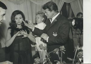 France Actors Jean Marais & Raffaella Carra in The Saint Old Photo 1966