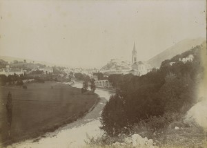 France Lourdes Basilica panoram & Pau Castle 2 old Photos 1900
