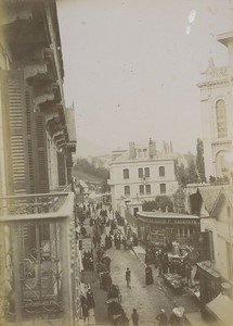 France Lourdes animated street shops Maison Cazenave & Gave 2 old Photos 1900