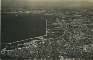 France Marseille Harbour Aerial View Aviation Old Photo May 1939