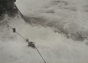 France Heavy Sea Fishing Boat? Storm Old Photo 1935 #2